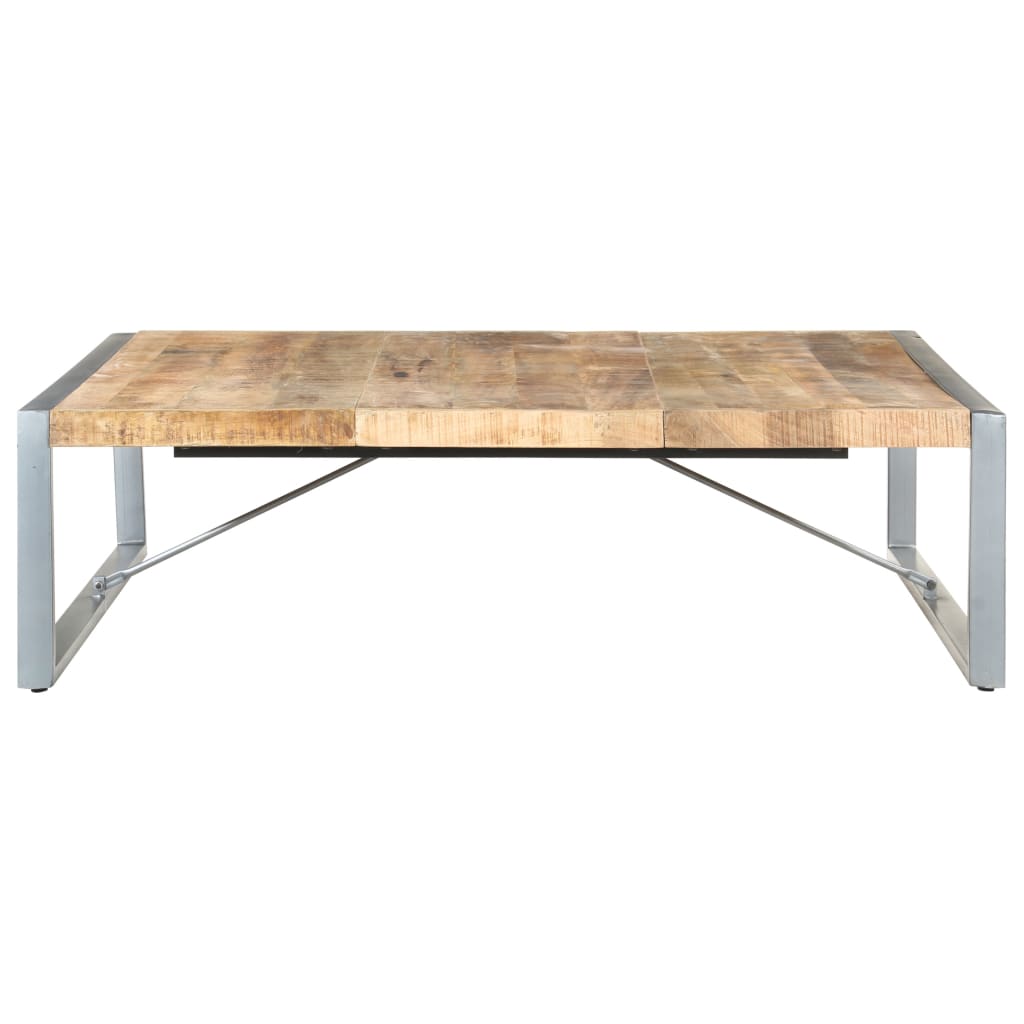Tavolino da Salotto 140x140x40 cm in Legno di Mango Grezzo
