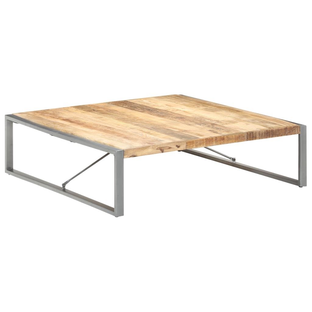 Tavolino da Salotto 140x140x40 cm in Legno di Mango Grezzo