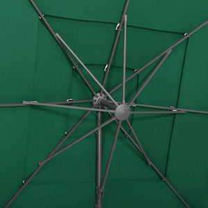 Ombrellone a 4 Livelli con Palo in Alluminio Verde 250x250 cm