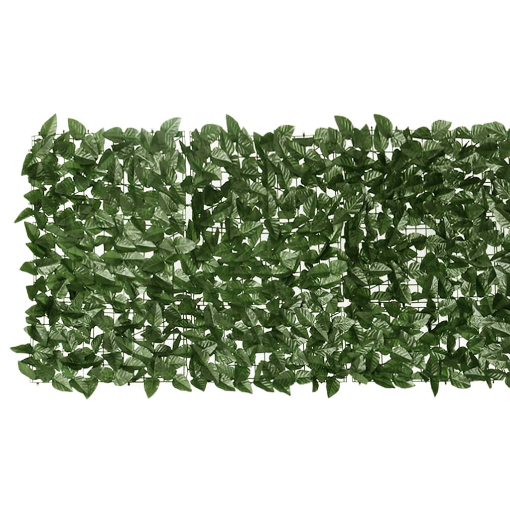 Paravento da Balcone con Foglie Verde Scuro 400x75 cm