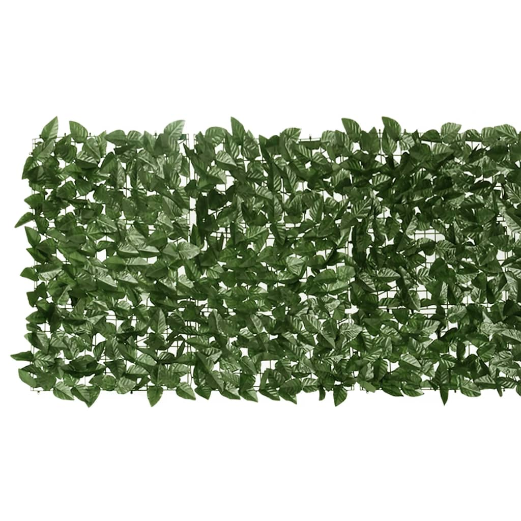 Paravento da Balcone con Foglie Verde Scuro 500x75 cm