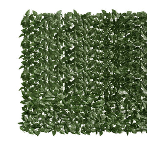 Paravento da Balcone con Foglie Verde Scuro 500x150 cm