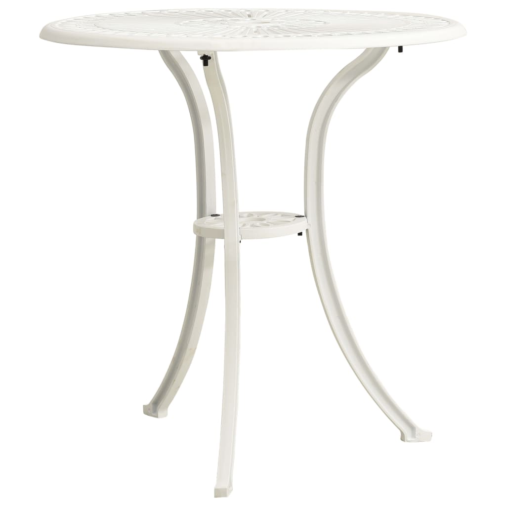 Tavolo da Giardino Bianco 62x62x65 cm in Alluminio Pressofuso