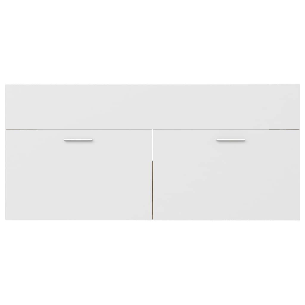 Mobile Lavabo Bianco e Rovere Sonoma 100x38,5x46cm Multistrato