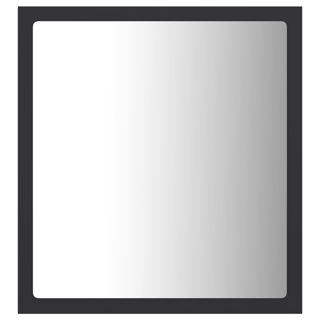 Specchio da Bagno a LED Grigio 40x8,5x37 cm in Acrilico