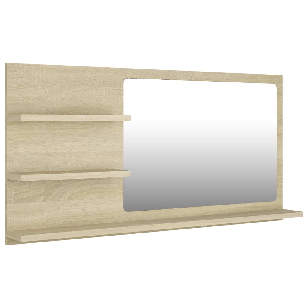 Specchio da Bagno Rovere Sonoma 90x10,5x45 cm in Truciolato