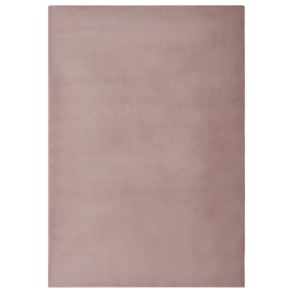 Tappeto in Pelliccia di Coniglio Finto 200x300 cm Rosa Anticato