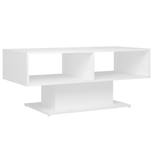 Tavolino da Salotto Bianco 103,5x50x44,5cm in Legno Multistrato