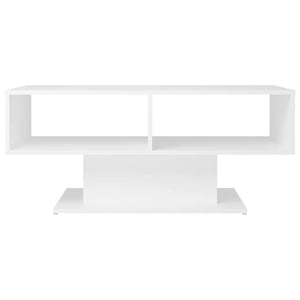 Tavolino da Salotto Bianco 103,5x50x44,5cm in Legno Multistrato