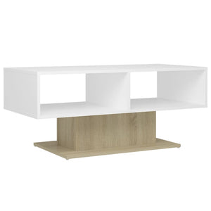 Tavolino Salotto Bianco Rovere Sonoma 103,5x50x44,5 Multistrato
