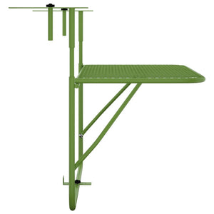Tavolo da Balcone Verde 60x40 cm in Acciaio