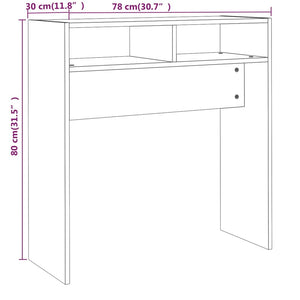 Tavolino Consolle Grigio Sonoma 78x30x80 cm Legno Multistrato