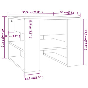 Tavolino Salotto Grigio Sonoma 55,5x55x45 cm Legno Multistrato