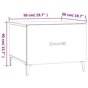Tavolini da Salotto con Gambe in Metallo 2 pz Bianco 50x50x40cm