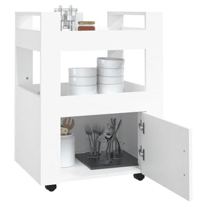 Carrello da Cucina Bianco 60x45x80 cm in Legno Multistrato