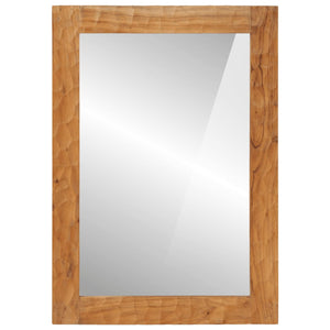 Specchio da Bagno 50x70x2,5 cm Legno Massello di Acacia e Vetro