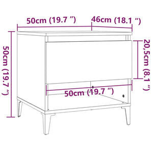 Tavolini 2pz Rovere Sonoma 50x46x50 cm in Legno Multistrato