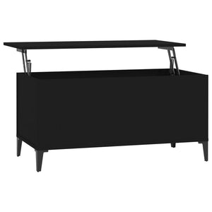 Tavolino da Salotto Nero 90x44,5x45 cm in Legno Multistrato