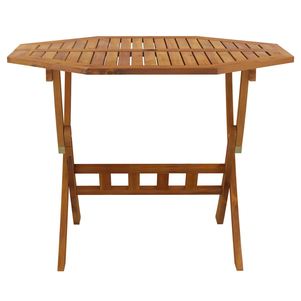 Tavolo da Giardino Pieghevole 90x75 cm Legno Massello di Acacia