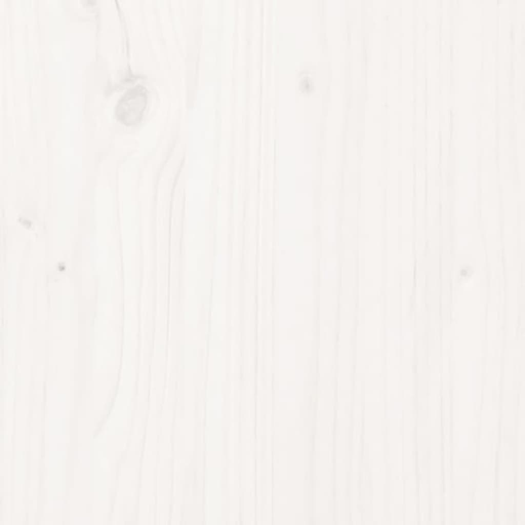 Contenitore da Giardino Bianco 121x55x64 cm Legno Massello Pino