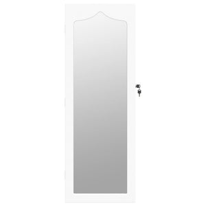 Armadio Portagioie con Specchio a Muro Bianco 37,5x10x106 cm