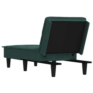 Chaise Longue in Velluto Verde Scuro