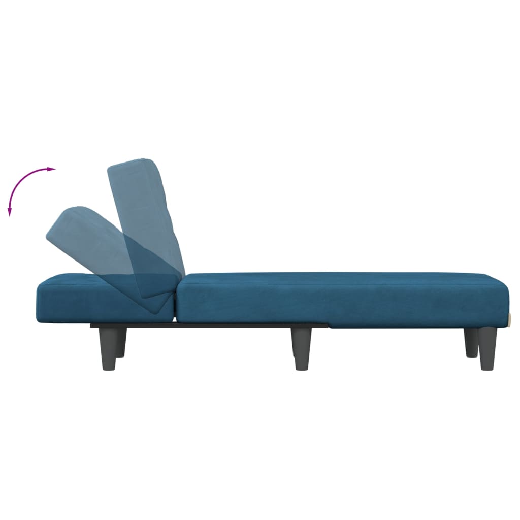 Chaise Longue in Velluto Blu