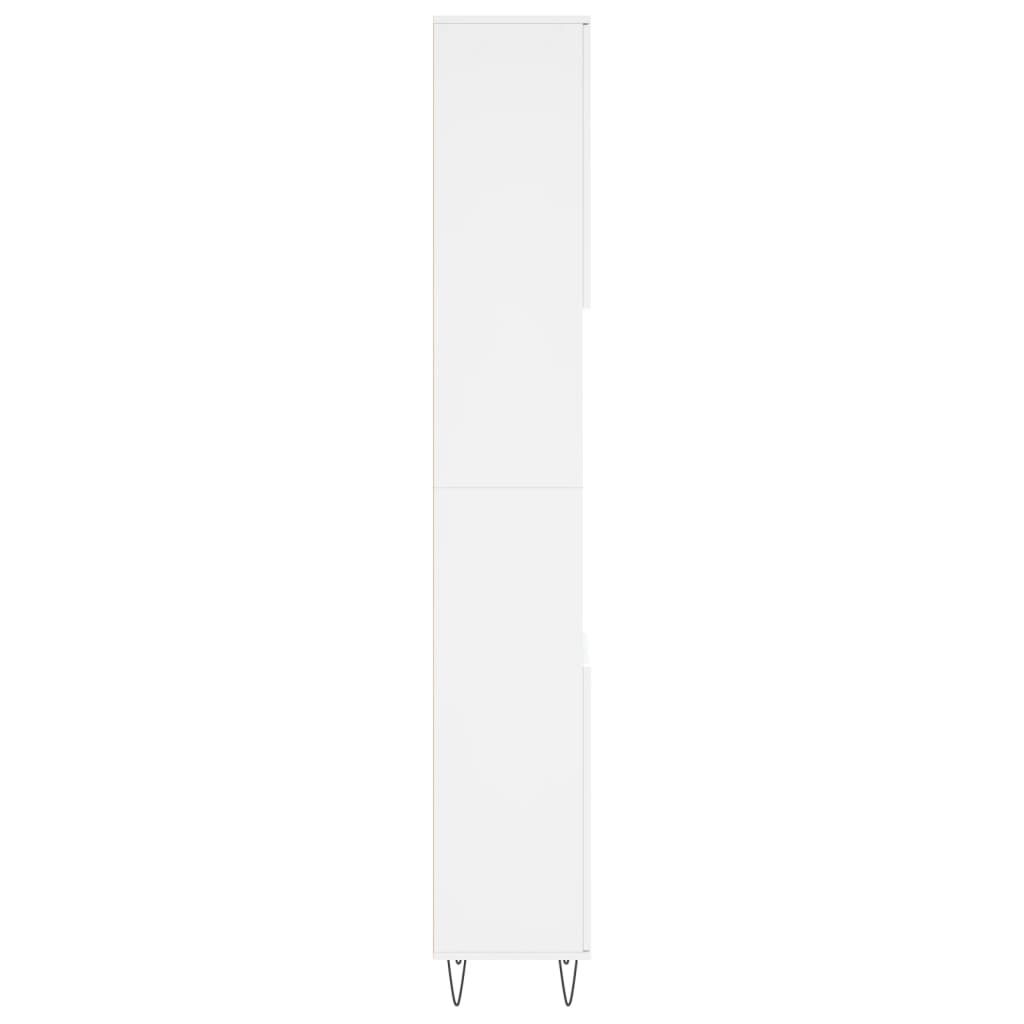 Armadietto da Bagno Bianco 30x30x190 cm in Legno Multistrato