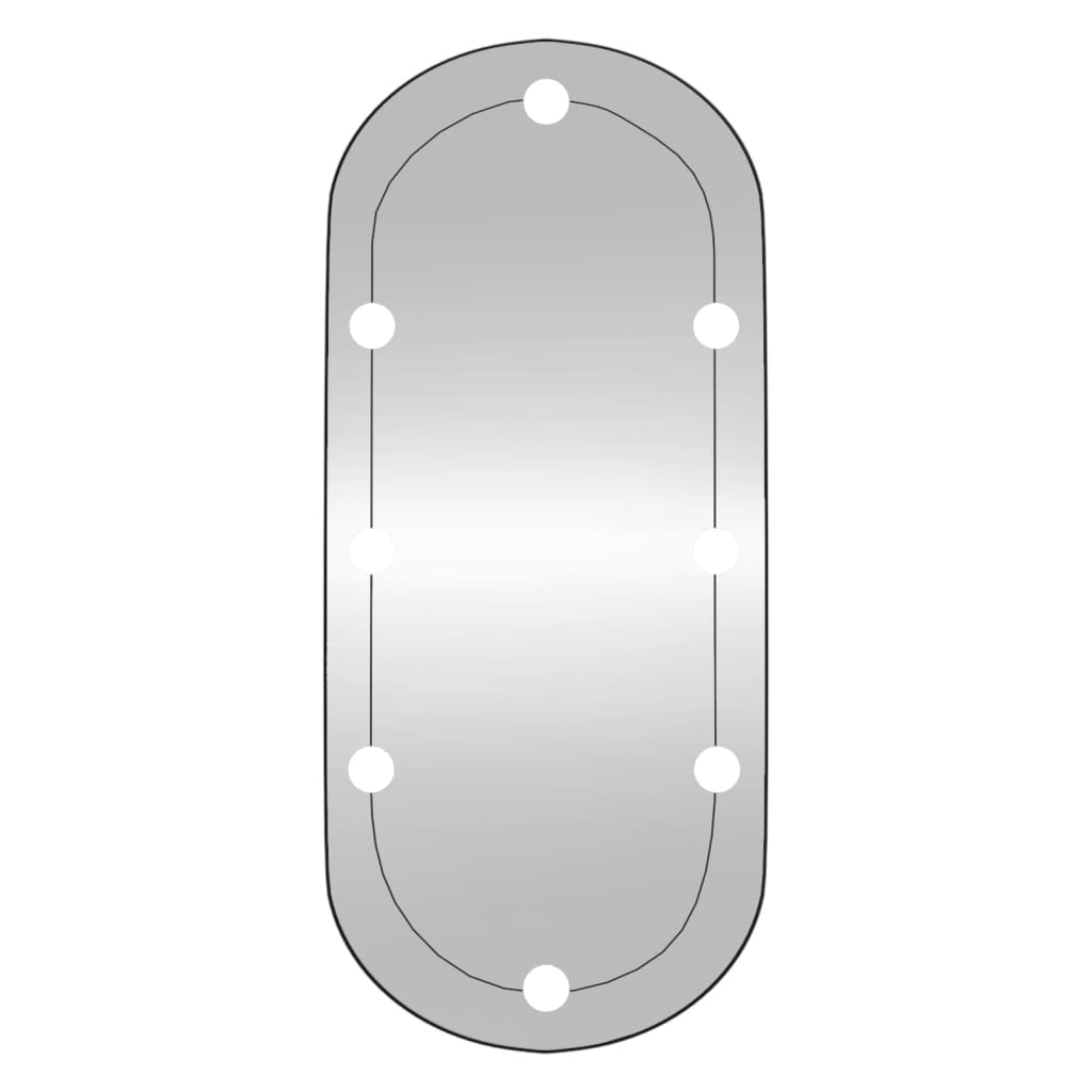 Specchio da Parete con Luci LED 35x80 cm Vetro Ovale